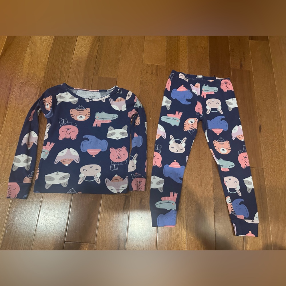 Carter's Kids Pajamas - Navy with Animal Print